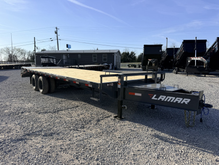 New 2026 Lamar Trailers 102X25 PINTLE HITCH 24K GVWR (MEGA RAMPS) Equipment Trailer