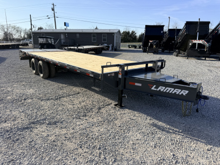 New 2026 Lamar Trailers 102X25 PINTLE HITCH 24K GVWR (MEGA RAMPS) Equipment Trailer