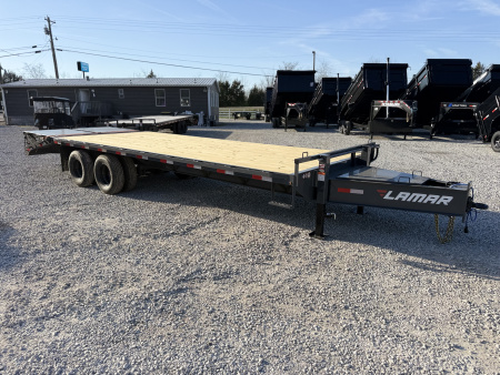 New 2026 Lamar Trailers 102X25 PINTLE HITCH 24K GVWR (MEGA RAMPS) Equipment Trailer