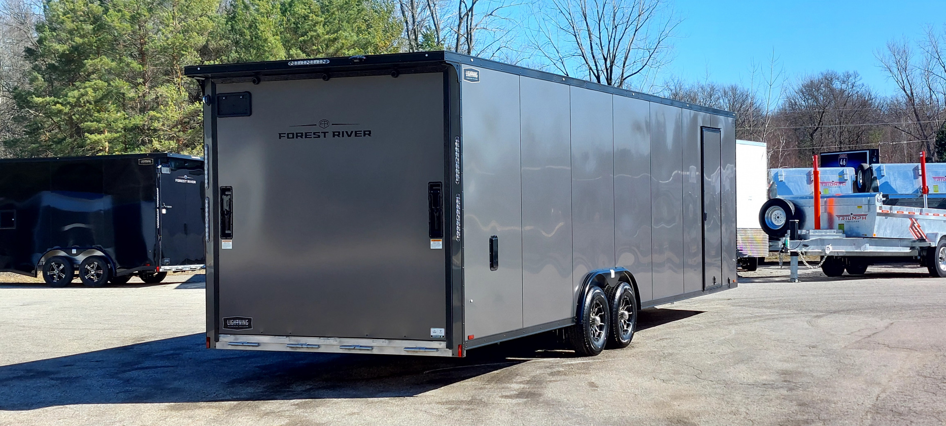 New 8 X 28 +2' VNOSE CAR HAULER ENCLOSED ALL ALUMINUM 5200# AXLES 2026 LIGHTNING