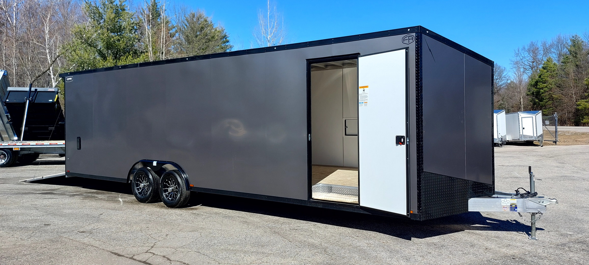 New 8 X 28 +2' VNOSE CAR HAULER ENCLOSED ALL ALUMINUM 5200# AXLES 2026 LIGHTNING