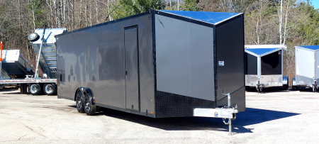 New 8 X 28 +2' VNOSE CAR HAULER ENCLOSED ALL ALUMINUM 5200# AXLES 2026 LIGHTNING