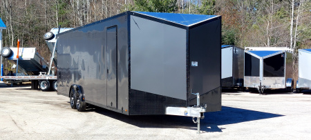 New 8 X 28 +2' VNOSE CAR HAULER ENCLOSED ALL ALUMINUM 5200# AXLES 2026 LIGHTNING
