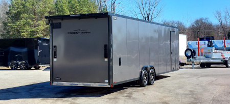 New 8 X 28 +2' VNOSE CAR HAULER ENCLOSED ALL ALUMINUM 5200# AXLES 2026 LIGHTNING
