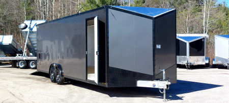 New 8 X 28 +2' VNOSE CAR HAULER ENCLOSED ALL ALUMINUM 5200# AXLES 2026 LIGHTNING