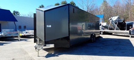 New 8 X 28 +2' VNOSE CAR HAULER ENCLOSED ALL ALUMINUM 5200# AXLES 2026 LIGHTNING