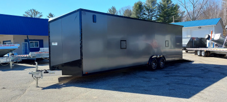 New 8 X 28 +2' VNOSE CAR HAULER ENCLOSED ALL ALUMINUM 5200# AXLES 2026 LIGHTNING