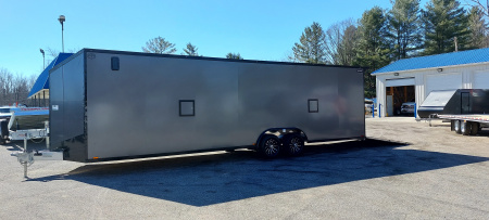 New 8 X 28 +2' VNOSE CAR HAULER ENCLOSED ALL ALUMINUM 5200# AXLES 2026 LIGHTNING