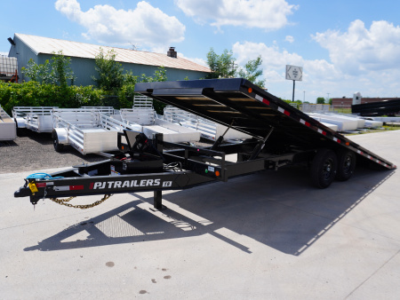 New 2026 PJ Trailers T8 22ft Deckover Tilt Equipment Trailer