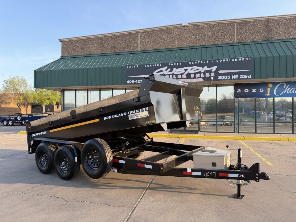 New #159097 2026 SOUTHLAND SL714 14 X 84 TANDEM AXLE 14K BUMPER PULL DUMP W/ SPARE TIRE