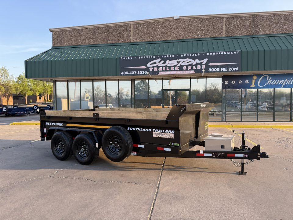 New #159097 2026 SOUTHLAND SL714 14 X 84 TANDEM AXLE 14K BUMPER PULL DUMP W/ SPARE TIRE