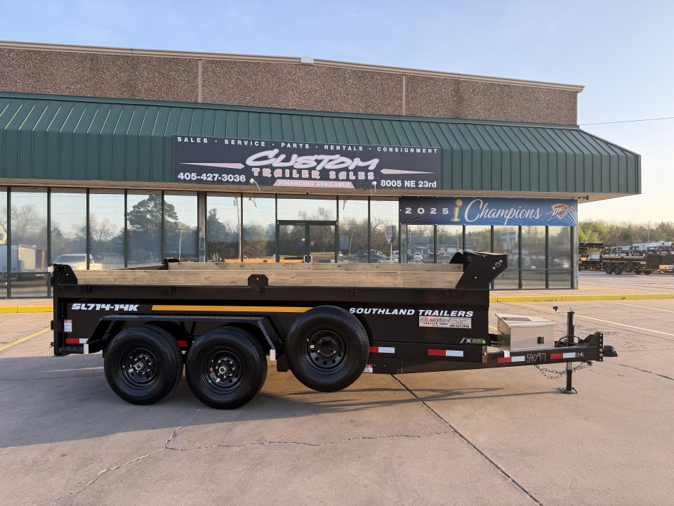 New #159097 2026 SOUTHLAND SL714 14 X 84 TANDEM AXLE 14K BUMPER PULL DUMP W/ SPARE TIRE