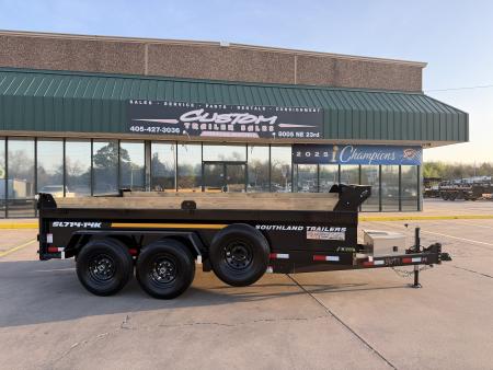 New #159097 2026 SOUTHLAND SL714 14 X 84 TANDEM AXLE 14K BUMPER PULL DUMP W/ SPARE TIRE
