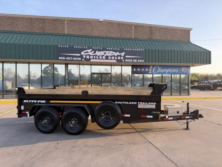 New #155741 2026 SOUTHLAND SL714 14 X 84 TANDEM AXLE 14K BUMPER PULL DUMP W/ SPARE TIRE