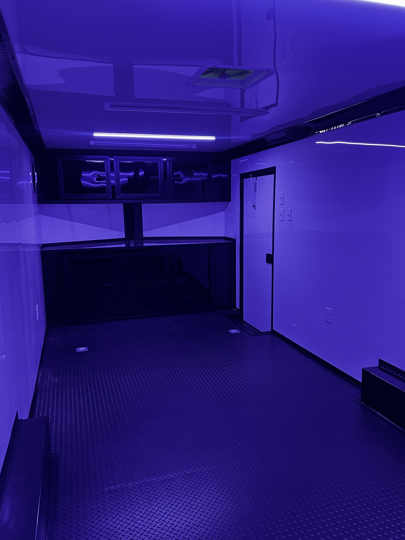 New 2026 Luxe 8.5x24 Racing Trailer Finished Interior-SCRATCH SALE -5200 Tandem Axle-Black-Blackout