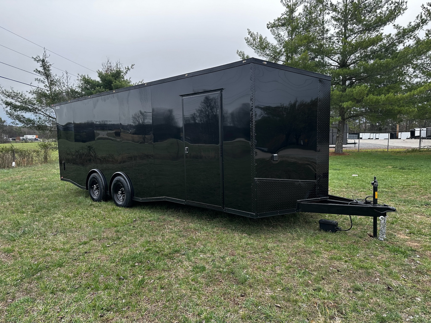New 2026 Luxe 8.5x24 Racing Trailer Finished Interior-SCRATCH SALE -5200 Tandem Axle-Black-Blackout