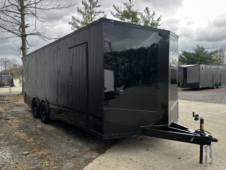 New 2026 Luxe 8.5x24 Racing Trailer Finished Interior- 5200 Tandem Axle-Black-Blackout