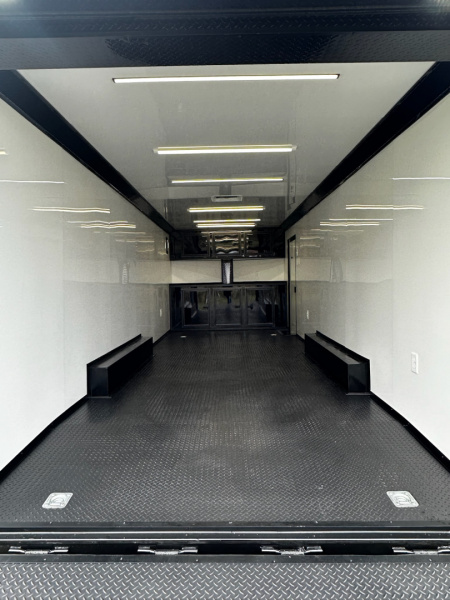 New 2026 Luxe 8.5x24 Racing Trailer Finished Interior-SCRATCH SALE -5200 Tandem Axle-Black-Blackout