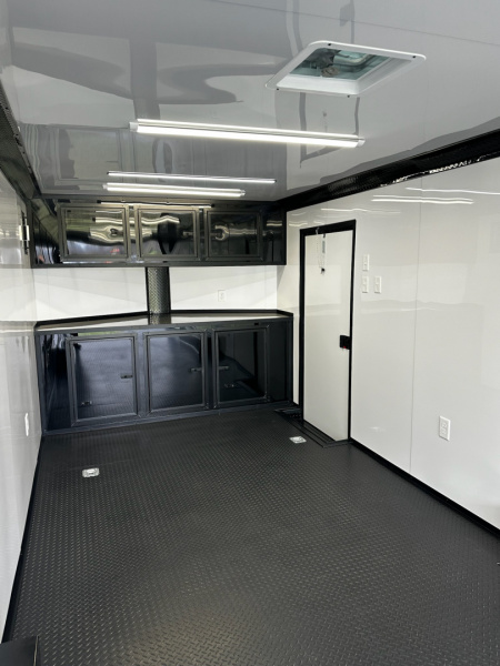 New 2026 Luxe 8.5x24 Racing Trailer Finished Interior-SCRATCH SALE -5200 Tandem Axle-Black-Blackout