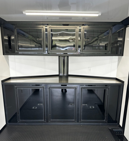 New 2026 Luxe 8.5x24 Racing Trailer Finished Interior-SCRATCH SALE -5200 Tandem Axle-Black-Blackout