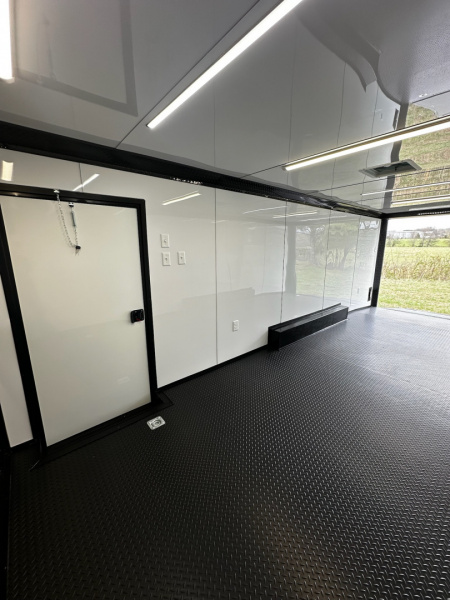 New 2026 Luxe 8.5x24 Racing Trailer Finished Interior-SCRATCH SALE -5200 Tandem Axle-Black-Blackout