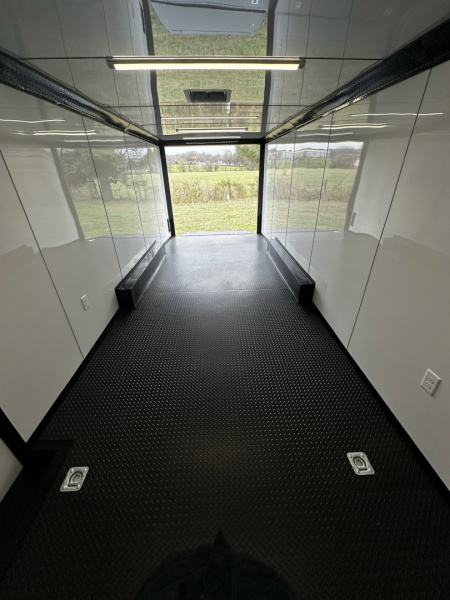 New 2026 Luxe 8.5x24 Racing Trailer Finished Interior-SCRATCH SALE -5200 Tandem Axle-Black-Blackout