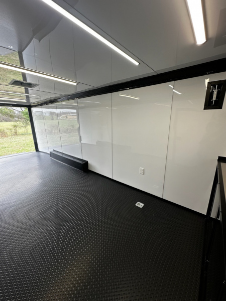 New 2026 Luxe 8.5x24 Racing Trailer Finished Interior-SCRATCH SALE -5200 Tandem Axle-Black-Blackout