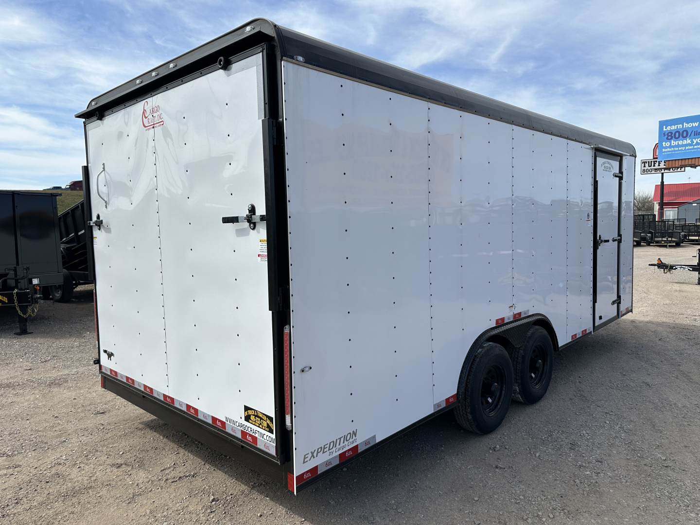New 2026 Cargo Craft 8.5'x20x7'tall Expedition 5200s ramp White Black out Cargo / Enclosed Trailer
