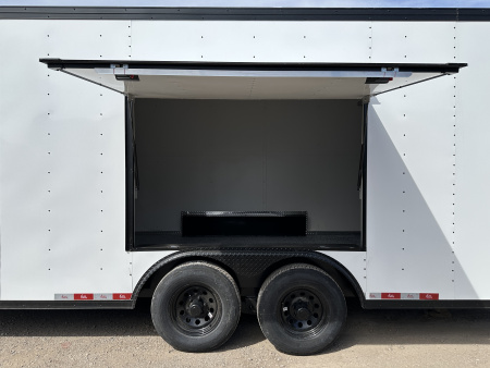 New 2026 Cargo Craft 8.5'x24'x7'tall Elite V Nose Basic Auto Carrier, 5200's White black out Cargo / Enclosed Trailer