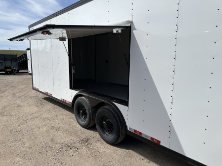 New 2026 Cargo Craft 8.5'x24'x7'tall Elite V Nose Basic Auto Carrier, 5200's White black out Cargo / Enclosed Trailer