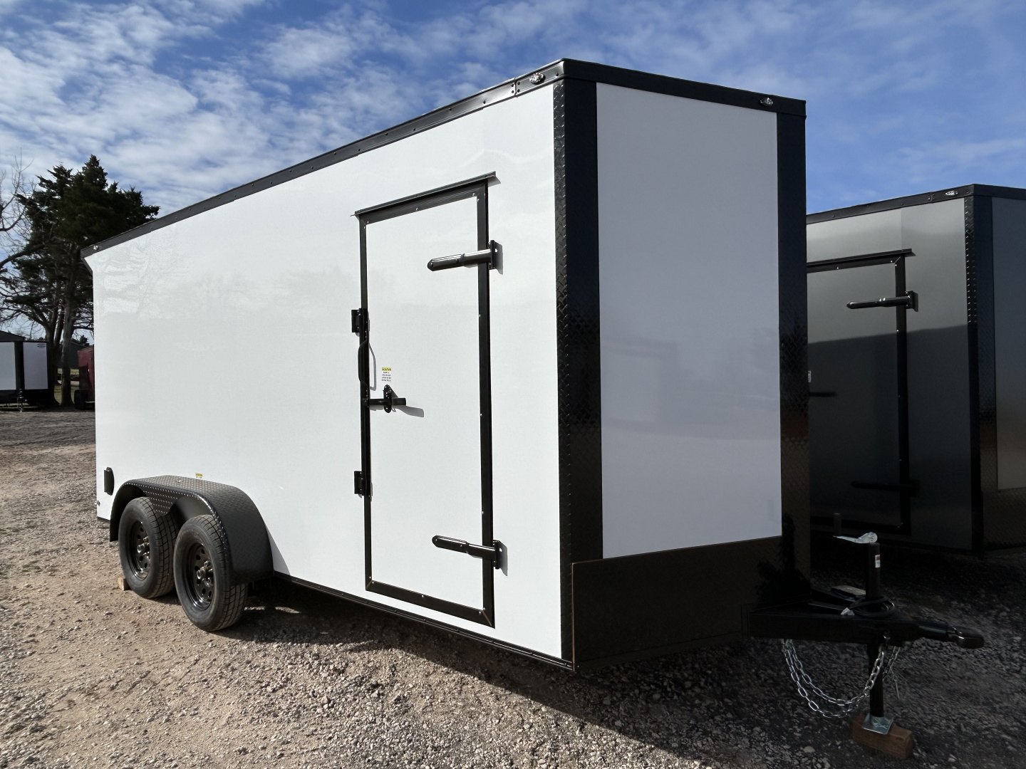 New 2026 Family Trailer 7x16 Tandem Axles Cargo / Enclosed Trailer-ScrewlessExterior - Blackout Pkg- Rear Spoiler