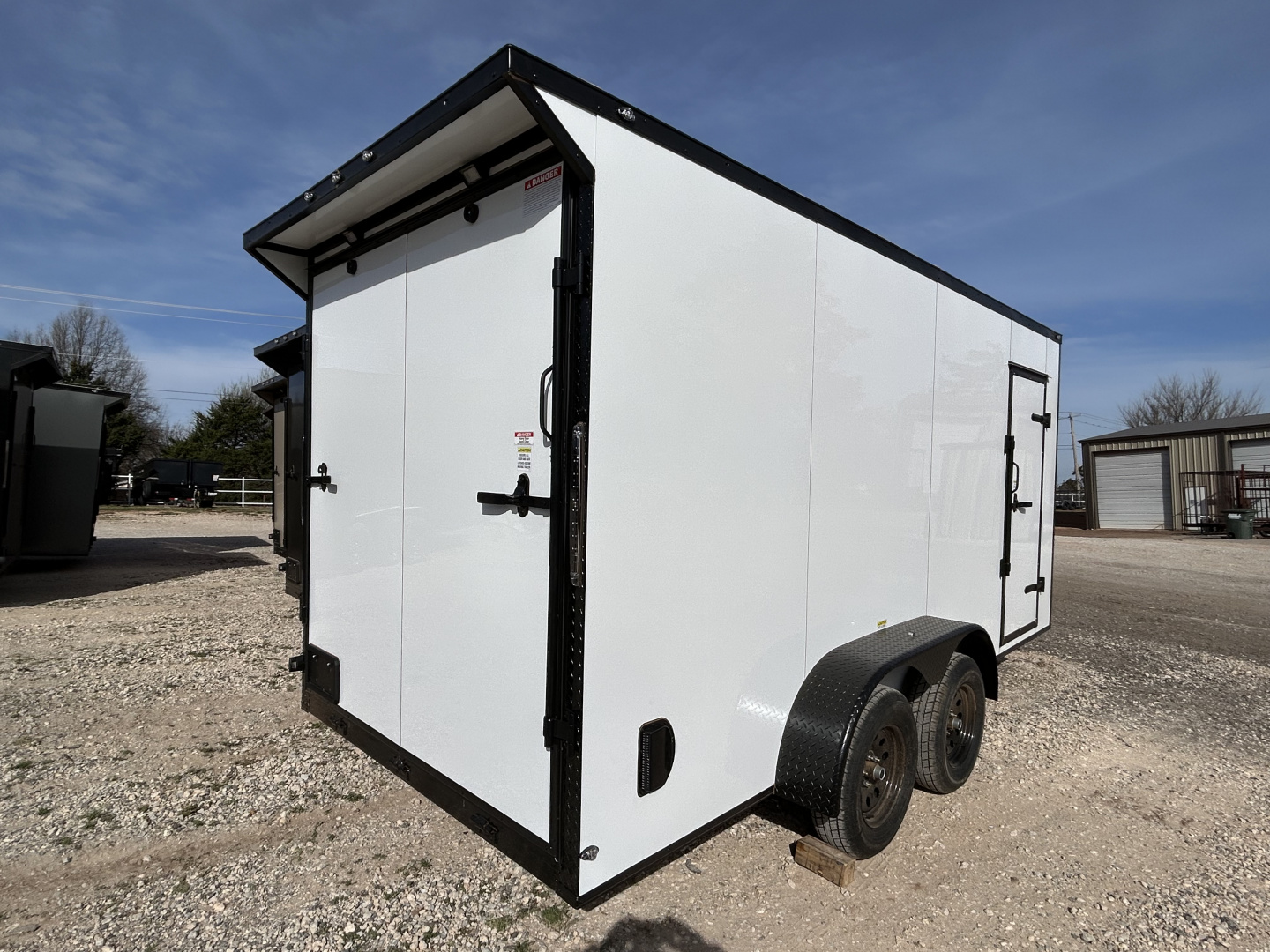 New 2026 Family Trailer 7x16 Tandem Axles Cargo / Enclosed Trailer-ScrewlessExterior - Blackout Pkg- Rear Spoiler