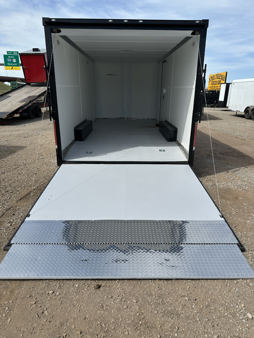 New 2025 Cargo Craft 8.5'x20'x7'tall Elite V Nose Car Hauler White Blk out Cargo / Enclosed Trailer