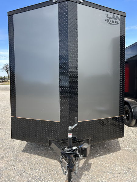 New 2026 Family Trailer 7x16 Tandem Axles Cargo / Enclosed Trailer-Screwless Exterior- Blackout Pkg- Rear Spoiler