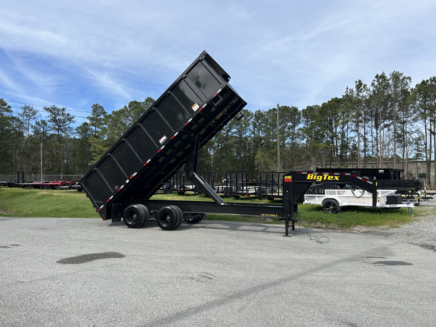 New 2027 Big Tex Trailers 25DU 25900# TD DU (8X20) 4SIDES Black 8 Slide in Ramps Dump Trailer
