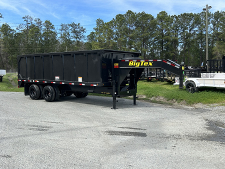 New 2027 Big Tex Trailers 25DU 25900# TD DU (8X20) 4SIDES Black 8 Slide in Ramps Dump Trailer