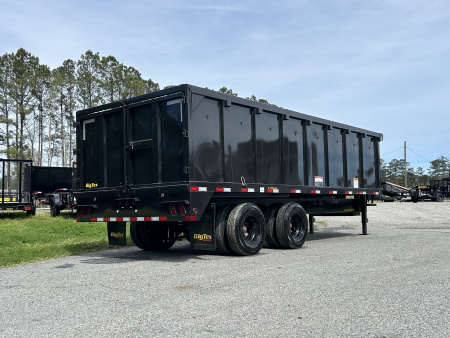 New 2027 Big Tex Trailers 25DU 25900# TD DU (8X20) 4SIDES Black 8 Slide in Ramps Dump Trailer