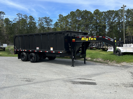 New 2027 Big Tex Trailers 25DU 25900# TD DU (8X20) 4SIDES Black 8 Slide in Ramps Dump Trailer