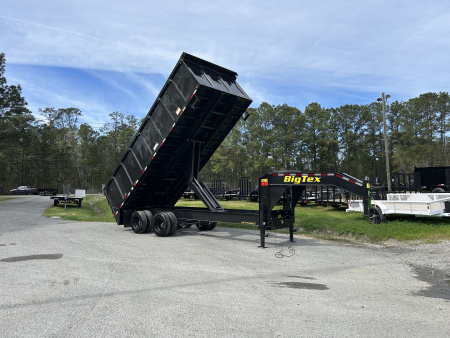 New 2027 Big Tex Trailers 25DU 25900# TD DU (8X20) 4SIDES Black 8 Slide in Ramps Dump Trailer
