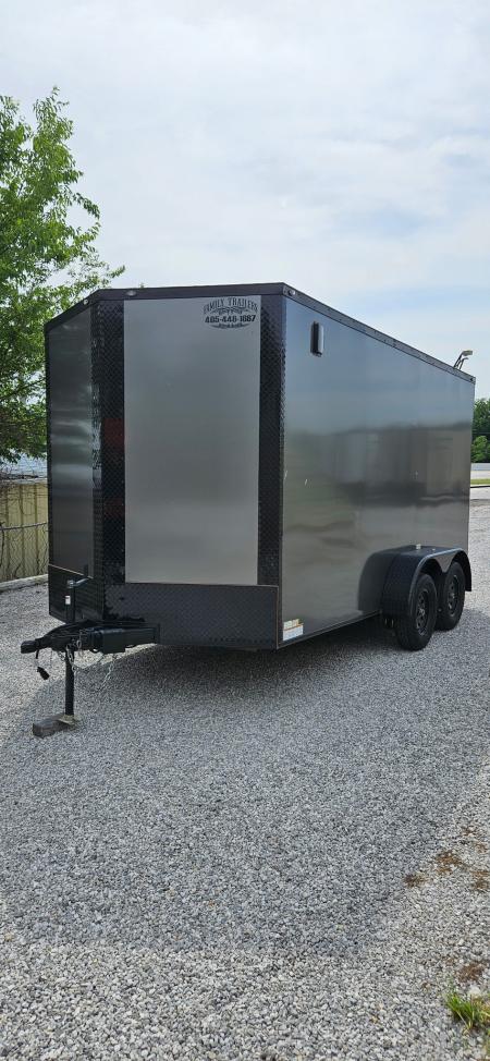 New 2026 Family Trailer 7x14 Tandem Axles Cargo / Enclosed Trailer -Screwless Exterior- Blackout Pkg.