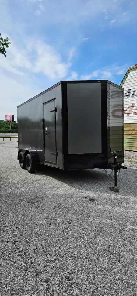 New 2026 Family Trailer 7x14 Tandem Axles Cargo / Enclosed Trailer -Screwless Exterior- Blackout Pkg.