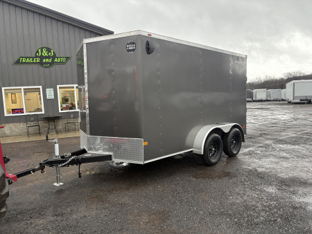 New 2026 WELLS CARGO Fasttrac Deluxe 7x12 7K 6'6  Interior Height Cargo / Enclosed Trailer with Ramp Door