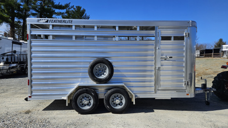 New 2026 Featherlite Trailers 8107 6'7"X16'TA Stock / Stock Combo Trailer