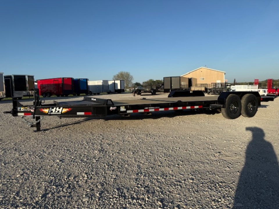 New 2026 H&H Black 82"x16'+6' 15.4k Topline I-Beam Gravity Tilt Equipment Trailer