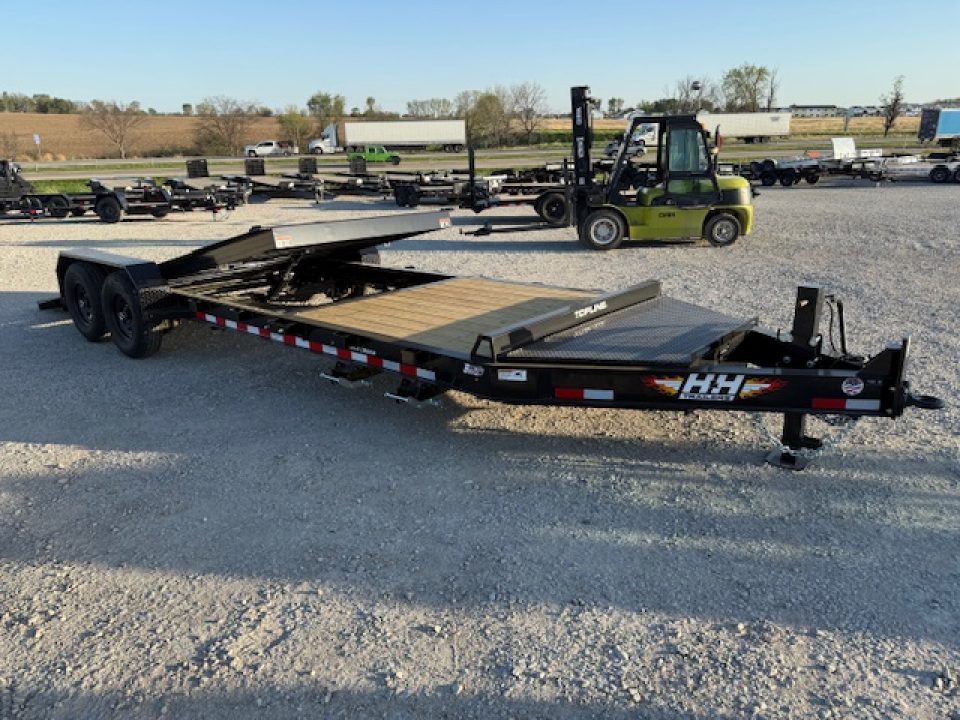 New 2026 H&H Black 82"x16'+6' 15.4k Topline I-Beam Gravity Tilt Equipment Trailer