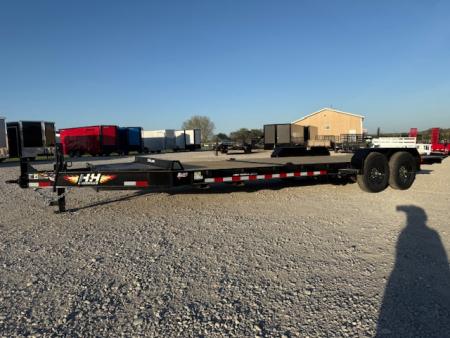 New 2026 H&H Black 82"x16'+6' 15.4k Topline I-Beam Gravity Tilt Equipment Trailer