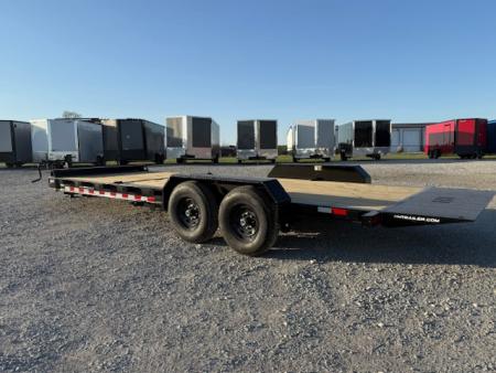 New 2026 H&H Black 82"x16'+6' 15.4k Topline I-Beam Gravity Tilt Equipment Trailer