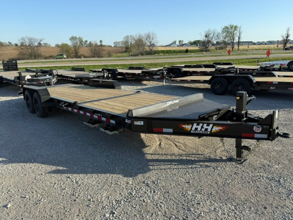 New 2026 H&H Black 82"x16'+6' 17.6k Topline I-Beam Gravity Tilt Equipment Trailer