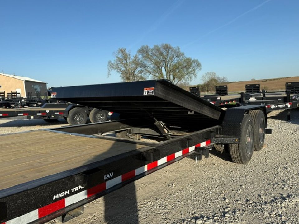 New 2026 H&H Black 82"x16'+6' 17.6k Topline I-Beam Gravity Tilt Equipment Trailer