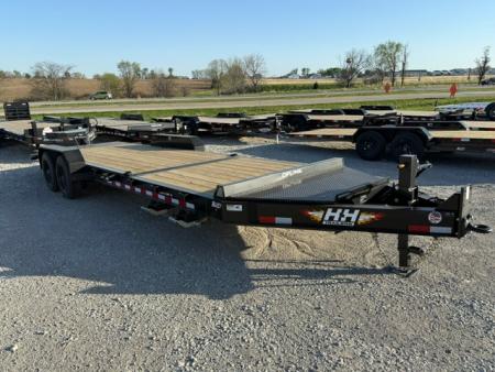 New 2026 H&H Black 82"x16'+6' 17.6k Topline I-Beam Gravity Tilt Equipment Trailer